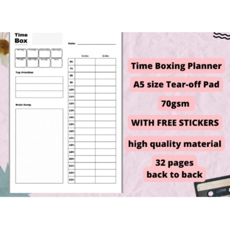 timeboxing timebox planner FREE stickers | Shopee Philippines