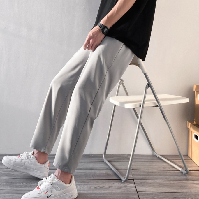 Korean Men's Pants Fashion Trousers Straight Casual Pants khaki pants