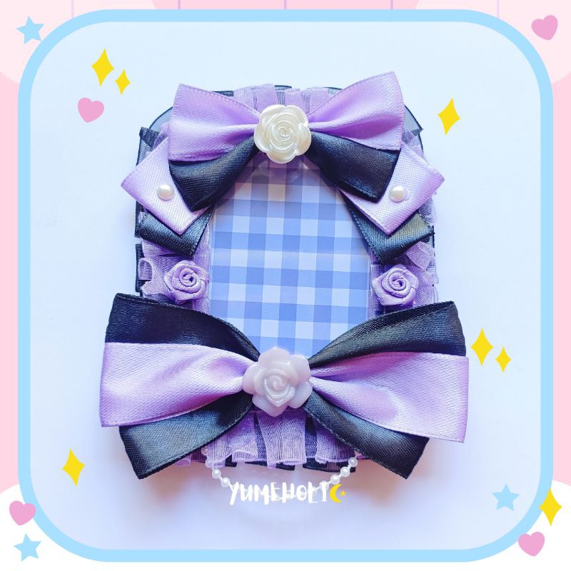 Black and Purple Ribbon Toploader Deco for Anime & Kpop Photocards ...