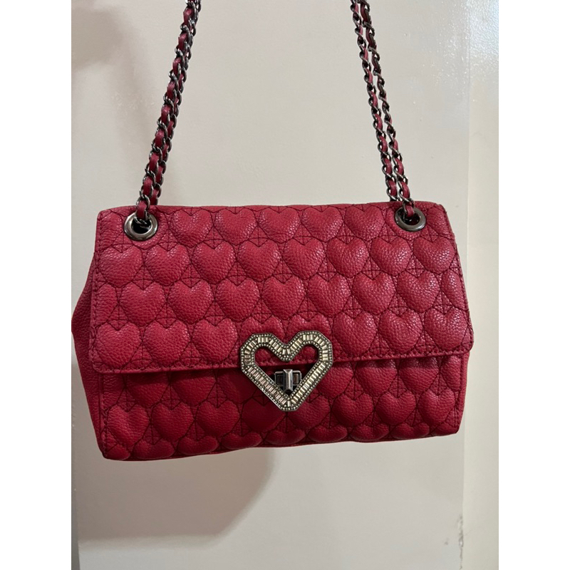 LOVCAT authentic red chain leather quilted | Shopee Philippines
