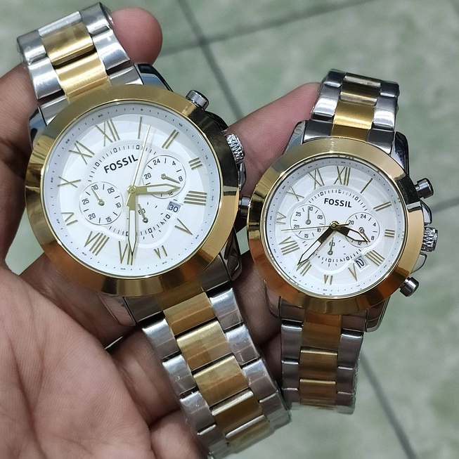 1pair Couple Grant Chronograph Fossil Original Actual Pic. U.S Grade Japan Quartz Movement Watch Shopee Philippines