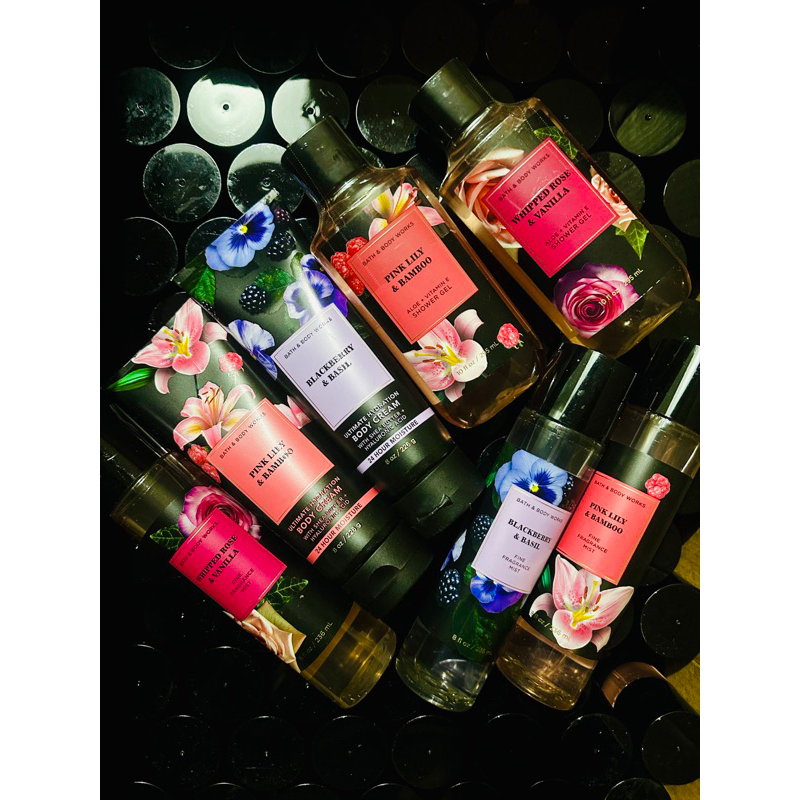 Bath and Body Works Whipped Rose Vanilla, Blackberries & Basil, Pink