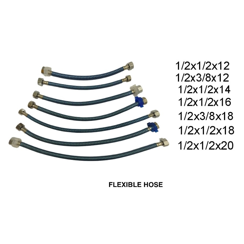 BATHROOM FLEXIBLE HOSE/ LAVATORY SUPPLY HOSE 1/2X1/2”, 1/2X3/8