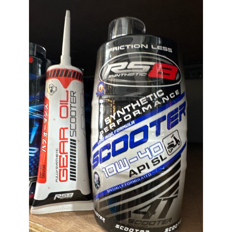 RS8 Eco Scooter Engine Oil & RS8 Gear Oil 120ml SEMI SYNTHETIC Shopee