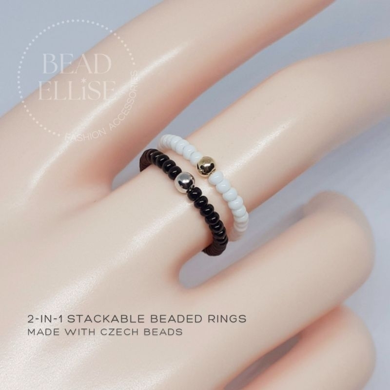 BEADELLISE Stackable 2-in-1 Beaded Rings | Shopee Philippines