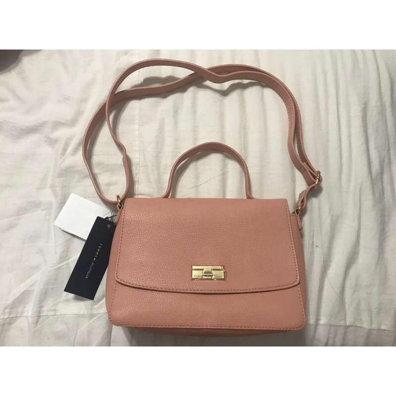 Tommy Hilfiger Peachy Pink Messenger Bag | Shopee Philippines