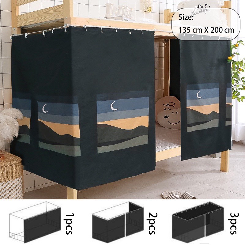 Student Dormitory Double Deck Bed Curtain Mosquito Protection, Blackout