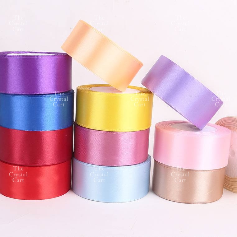 1roll Solid Color Gift Wrapping Ribbon, Rose Gold Satin Gift Strip, For  Party Gift Decor