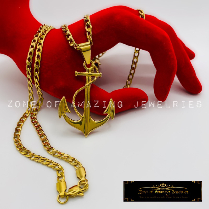 zoaj.ph Mens Anchor Crucifix Necklace with Cadena Chain Lobster Lock ...