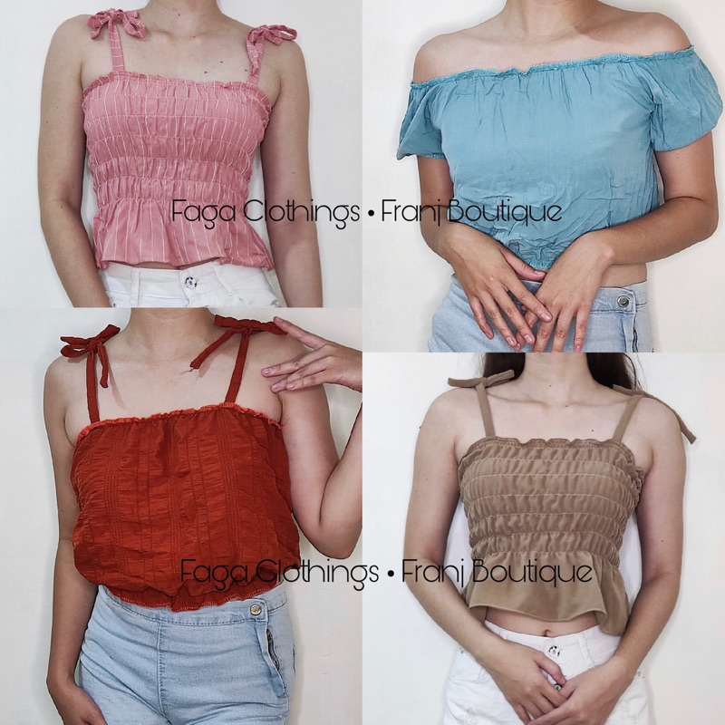 Off shoulder crop top shopee best sale