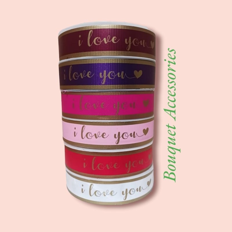 Flower Bouquet Ribbons ( 3cm x 50yards Fancy Plastic Ribbons) Shopee