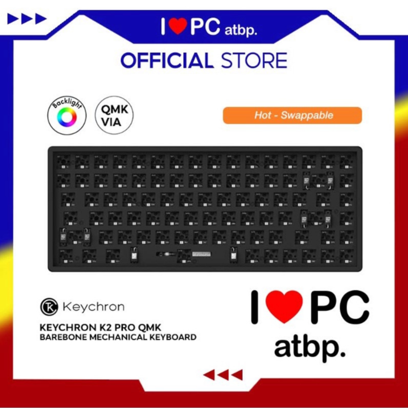Keychron K2 Pro QMK Barebone Mechanical Keyboard, 75% Layout, Wired ...