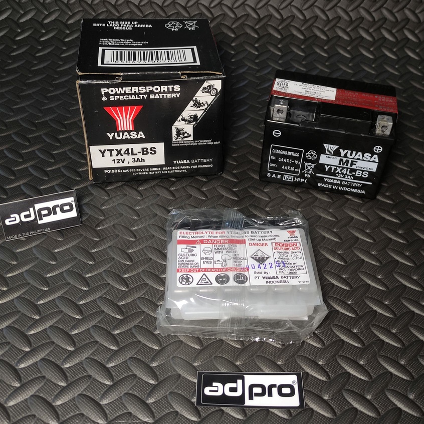 Batterie Moto Yuasa YTX4L / Activée Usine