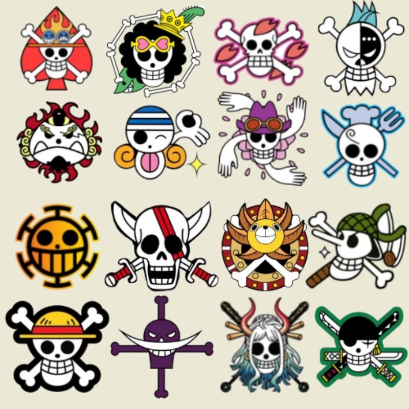 One Piece Skull Logo/Anime/Vinyl Sticker/Waterproof/Laminated/Aquaflask