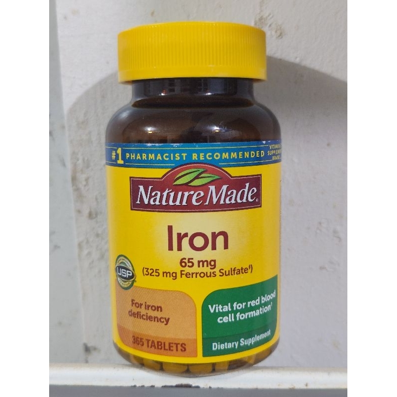 Nature Made iron ferrous sulfate 365 tablet vitamin red blood cell ...