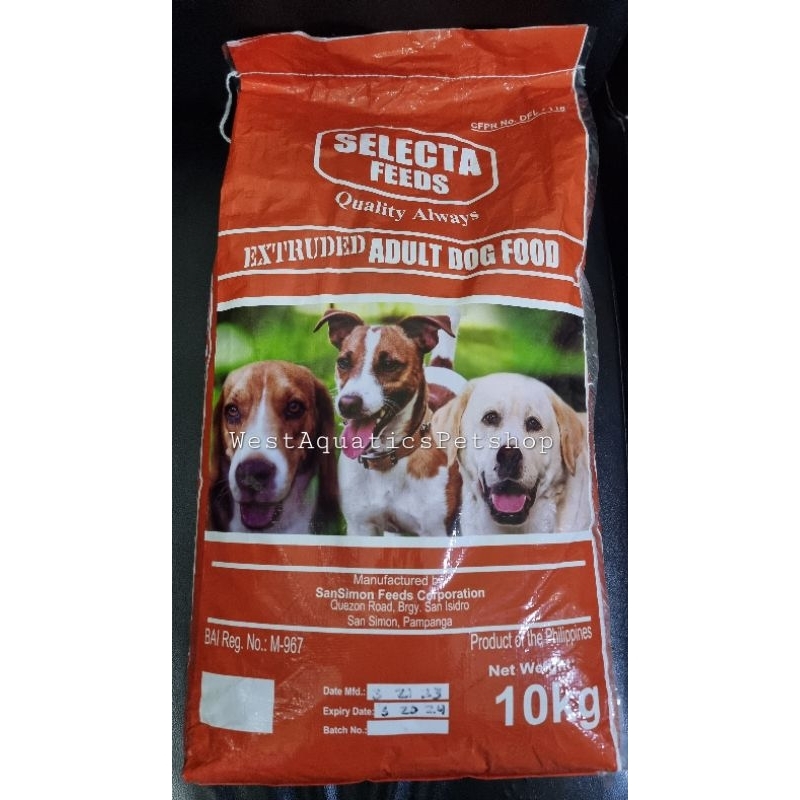 Selecta Feeds Adult Dog Food 10kg Shopee Philippines