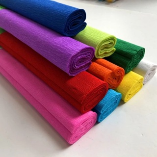 17 Colors 250x50cm Colored Crepe Paper Roll Origami Crinkled Crepe Paper  Craft DIY Flowers Decoration Gift