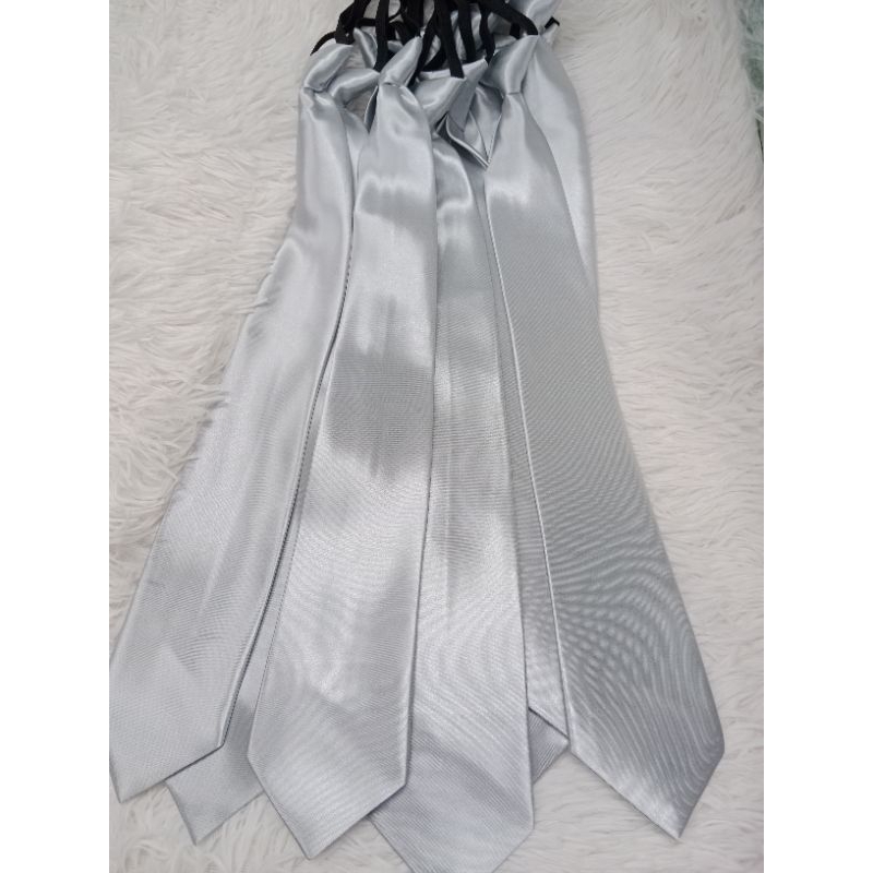 Silver Gray Necktie For Men Shopee Philippines