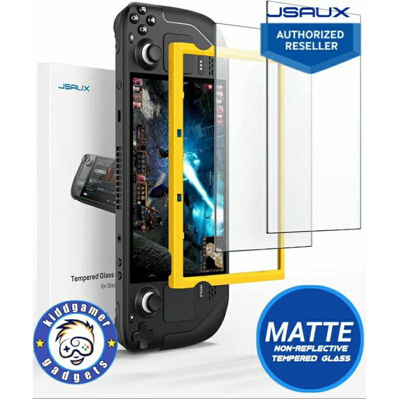 JSAUX Matte Tempered glass (2pcs) for Steam Deck and Steamdeck Oled ...