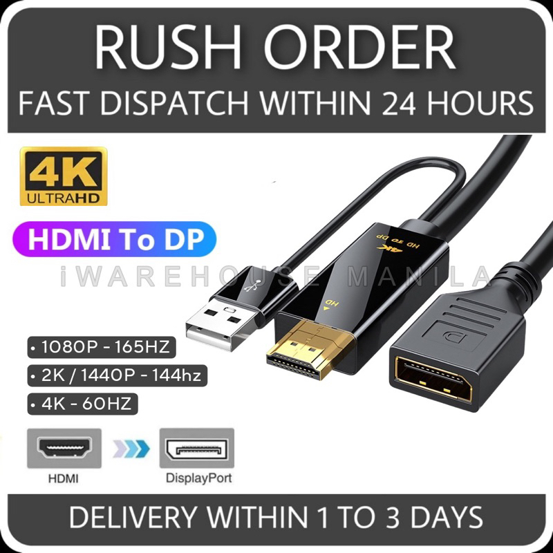 4K HDMI TO DISPLAYPORT ADAPTER CONVERTER ( not displayport to hdmi