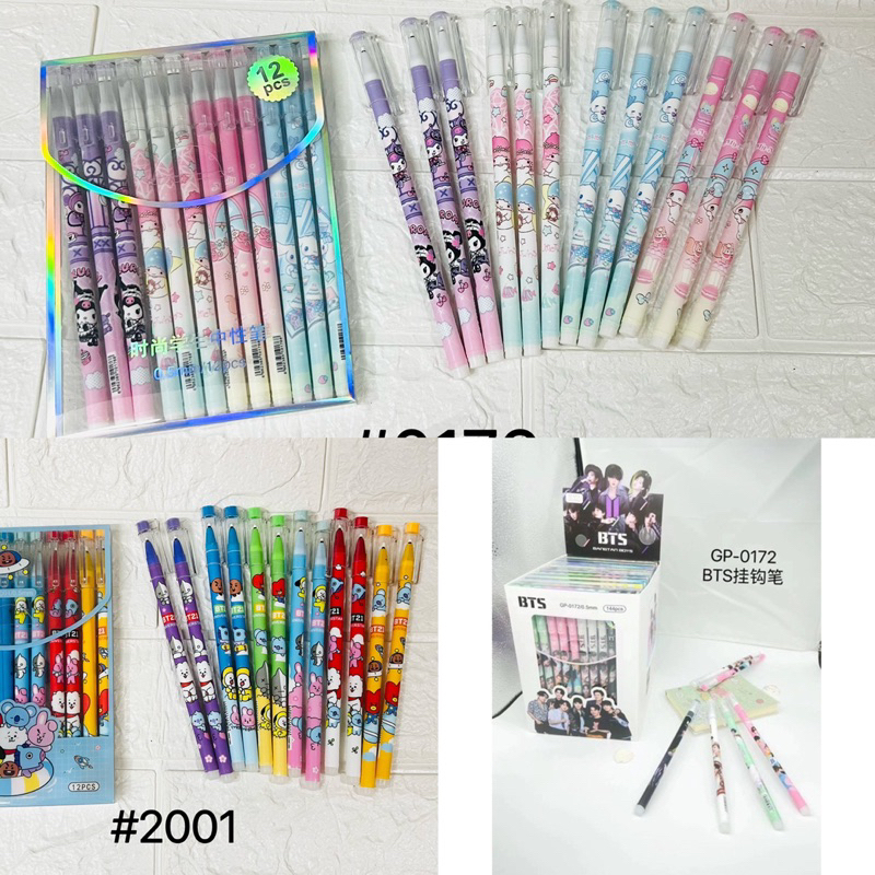 12pcs Sanrio BTS BT21 black ink erasable sign pen | Shopee Philippines