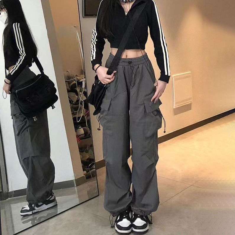 Street Style Trousers High waist leggings Pocket sports Casual cargo pants for women Shopee Philippines