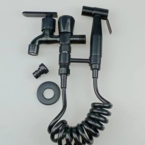 304 stainless steel 2 in 1 bidet gun set with faucet bathroom wall