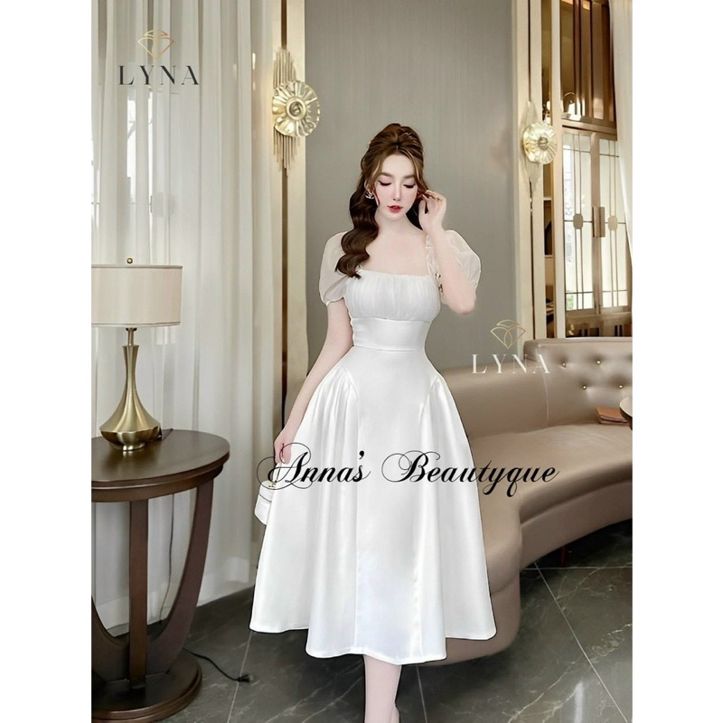 Korean Dress AM187 Korean thin Waist Puff A Line Dress Shopee Philippines