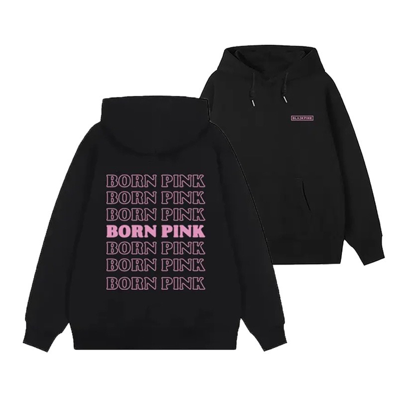 Blackpink Official Merchandise Born Pink Hoodie (Black) | Shopee ...