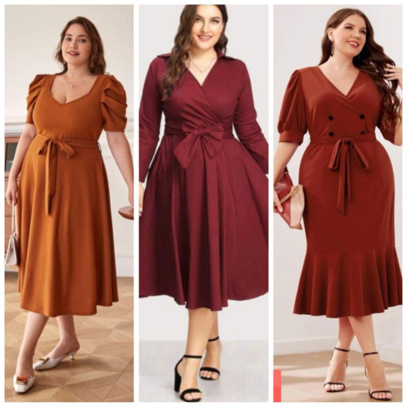 Plus size shop dress shopee