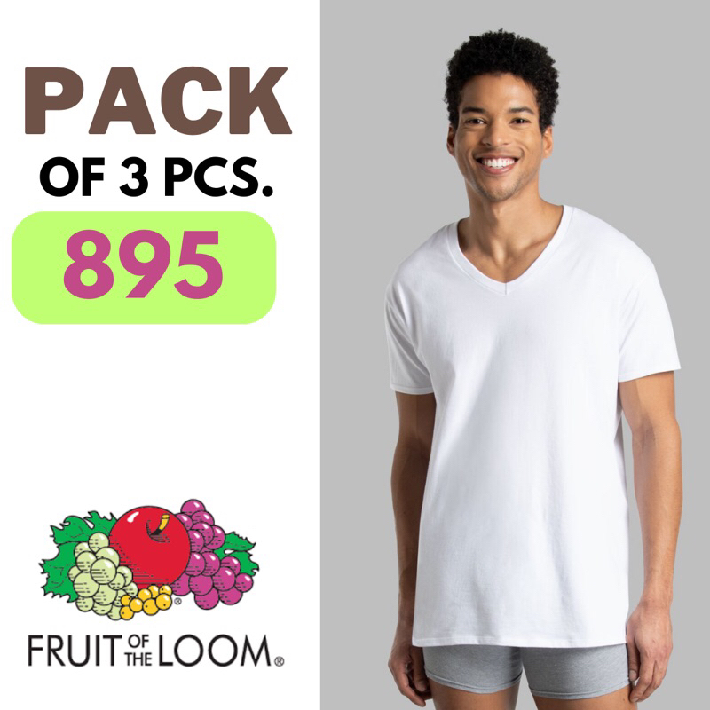 Fruit of the Loom Men's T-shirt 3 pcs./pack V-neck T-shirts from the US ...