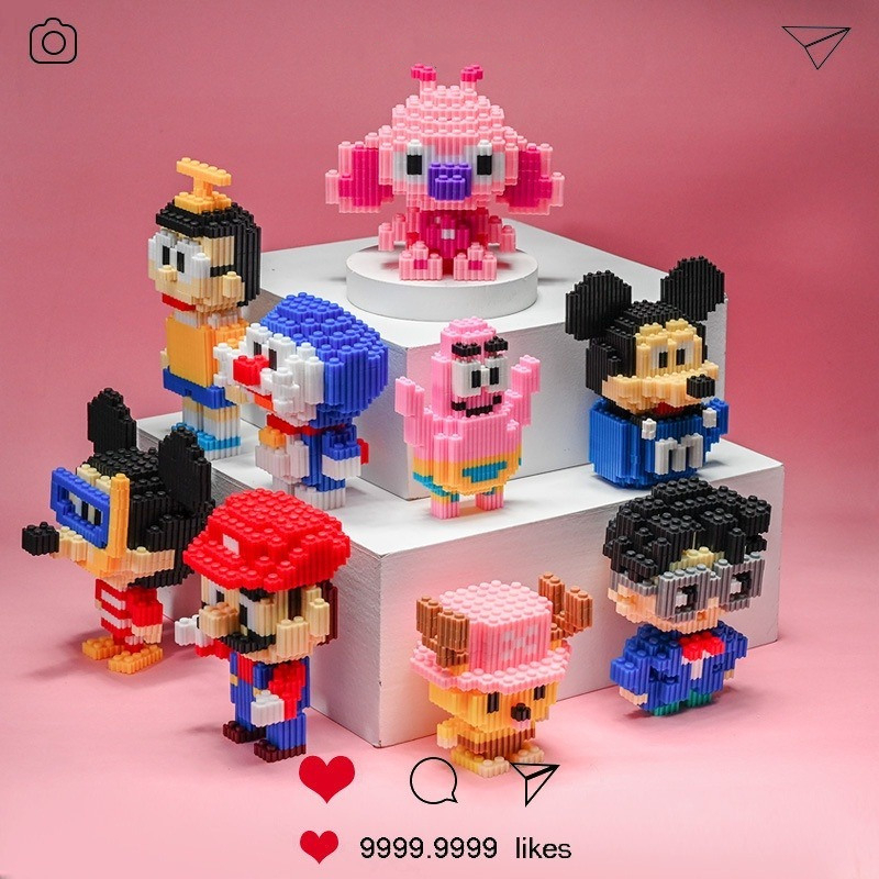 Cute Cartoon Magic Blocks Connection Mini Bricks Anime Captain Stitch ...