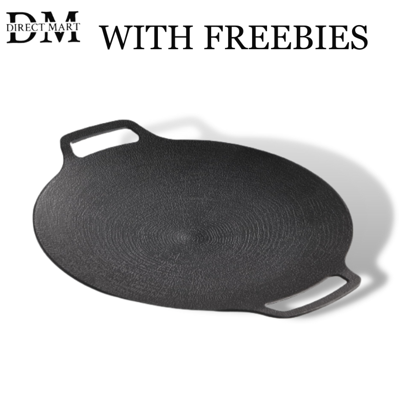 Korean Grill Pan with Nonstick 6Layer Coating, 13" Round BBQ Griddle