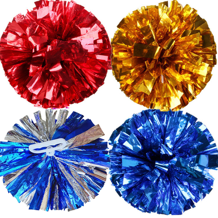 12pcs Cheerleading Pom Poms With Cozy Handle, Adorable Cheer Plastic Poms Pompoms Cheerleader Pom Poms For Kids Adults Cheering Squard Team Spi