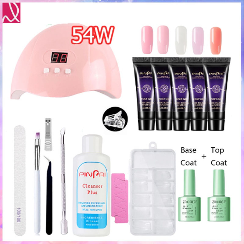 Poly Gel Nail Extension Set 54W Uv LED Lamp Polygel Manicure Set