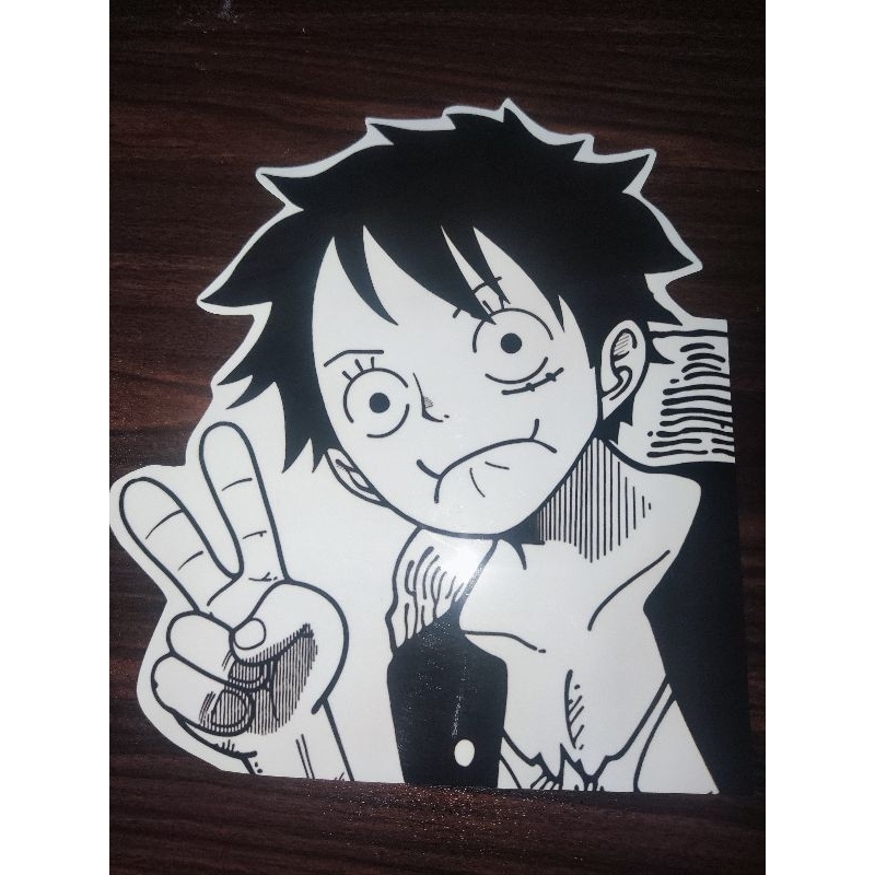 luffy peace sign sticker waterproof glossy | Shopee Philippines