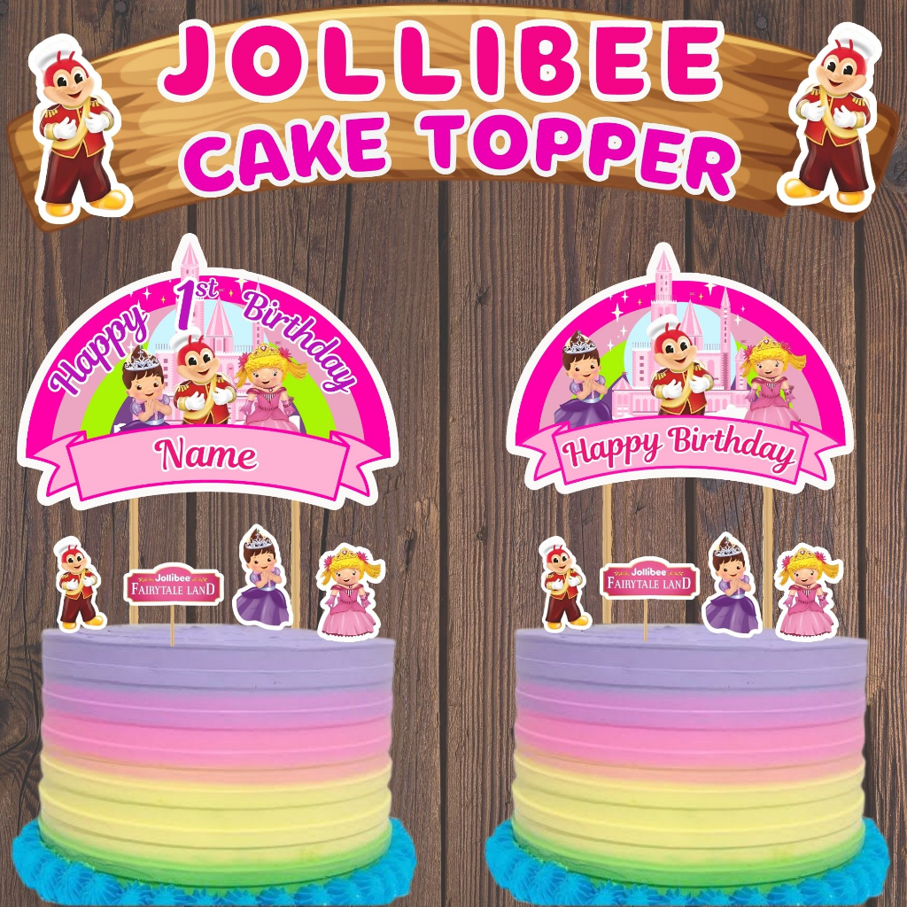 JOLLIBEE FAIRYTALE LAND CAKE TOPPER FOR JOLLI BIRTHDAY Shopee Philippines