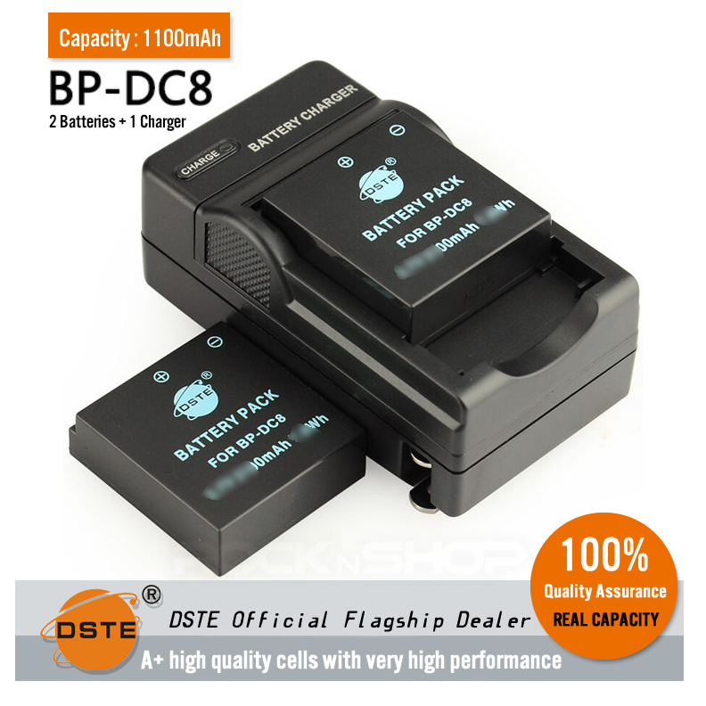 Single Battery Charger For BP-DC8 Camcorder - AC/DC Power With LED Indicator