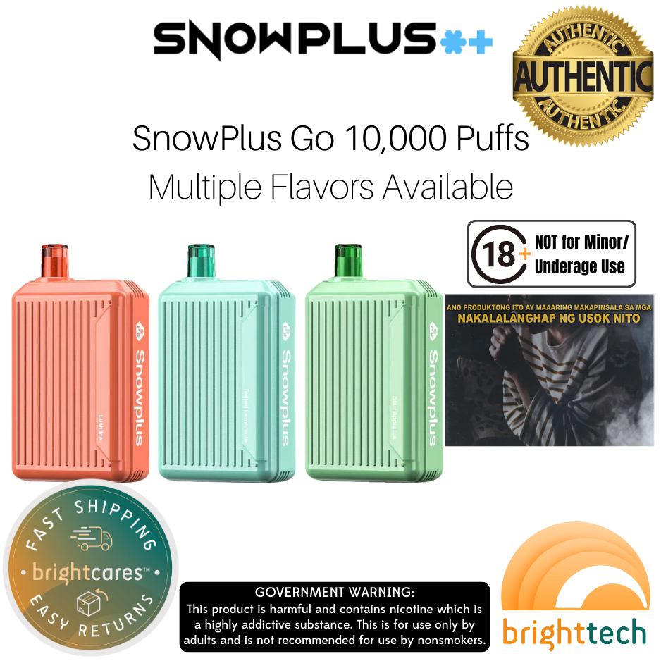 Snowplus Go 10,000 Puffs Original Rechargeable Disposable Vape Pen Prefilled Vape Juice (20ml, 3
