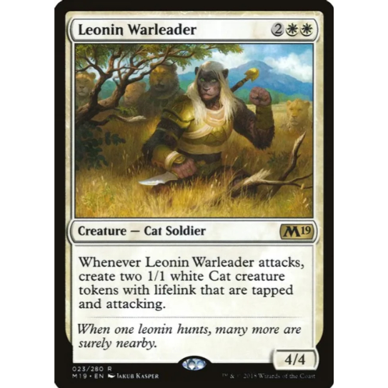 Magic: The Gathering – Leonin Warleader (Condottiero Leonid) – Core Set 2019 – Singola Carta Rara