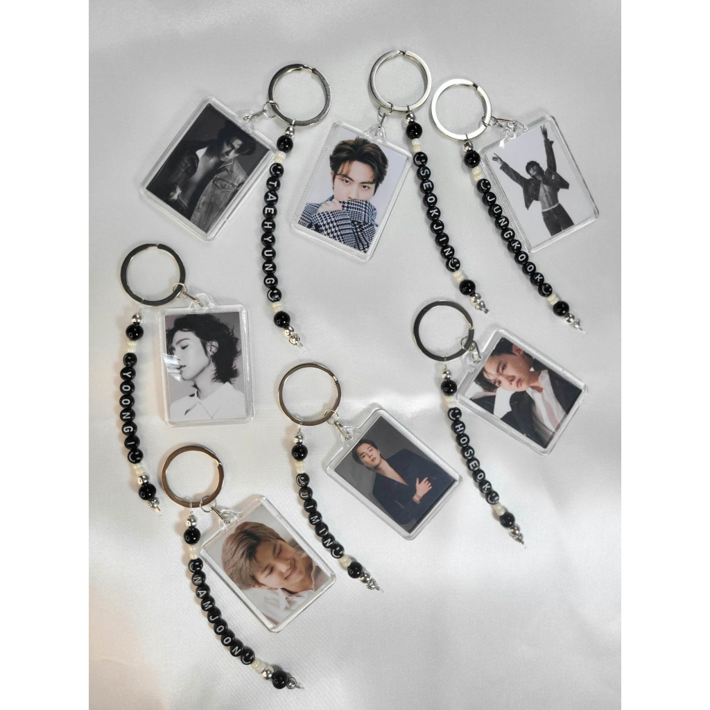 KPOP KEYCHAIN BTS MEMBERS with Name and 2 Photo (1set) Shopee Philippines