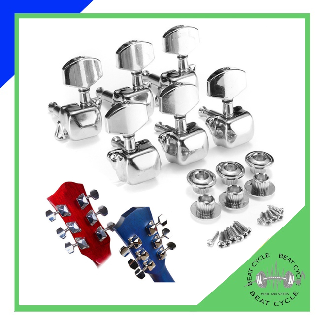 Guitar String 3r3l Tuning Pegs 6pcs Metal Semi Closed Guitar String Button Tuner Guitar Knob