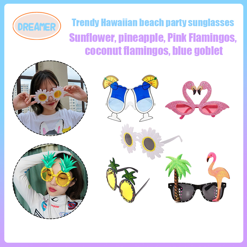 Hawaii Tropical Party Sunglasses Pineapple Hawaiian Luau Beach Party