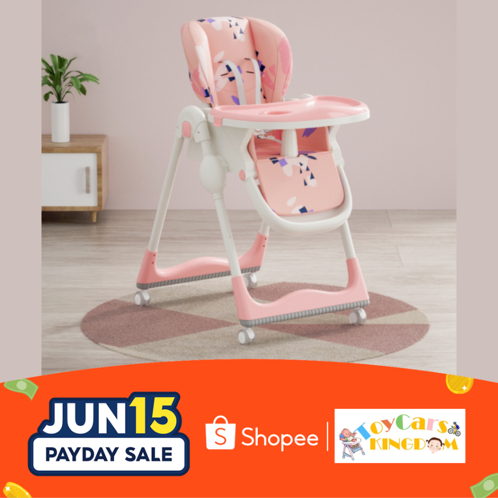 Reclinable Baby Highchair One Key Foldable Height Adjustable High Chair