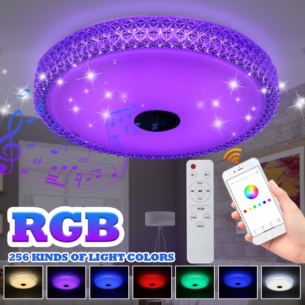 RGB LED Ceiling Lights APP WiFi Control Smart Bluetooth Speaker Color ...