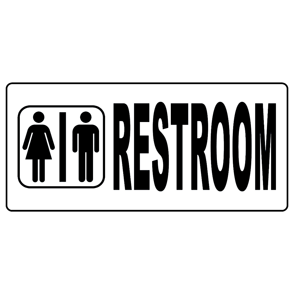 RESTROOM SIGNAGE BLACK AND WHITE VERSION PVC TYPE WATERPROOF AND NON ...