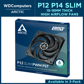 ARCTIC P14 SLIM PWM PST Case Fan 140 mm PWM Sharing Technology PC extra  slim