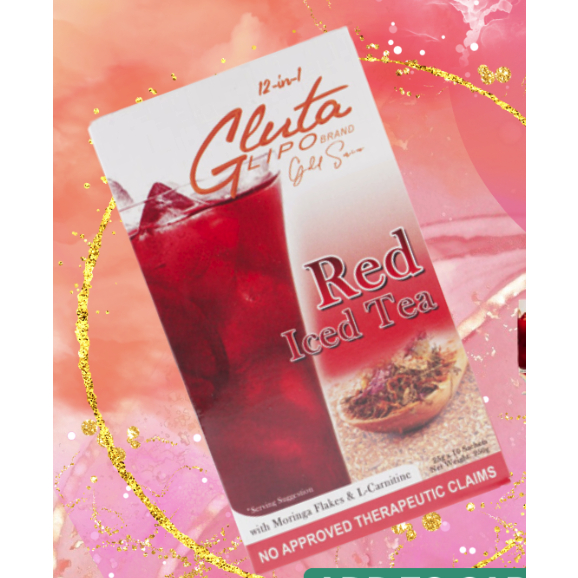 Glutalipo 12 in 1 Signature Red Iced Tea 10 sachets 100 AUTHENTIC