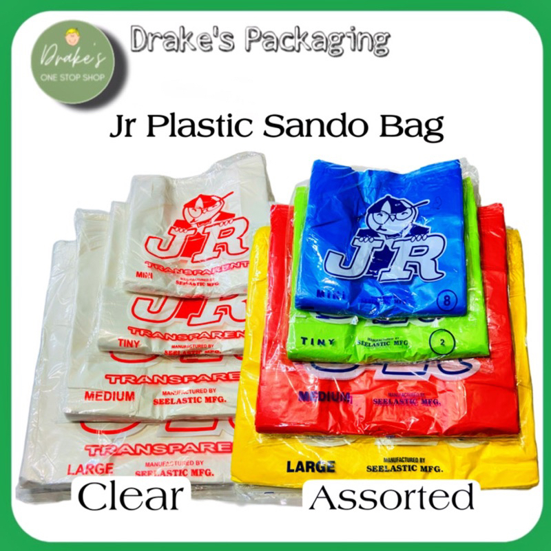 Jr Brand Plastic Sando bag Transparent & Assorted color mini Large