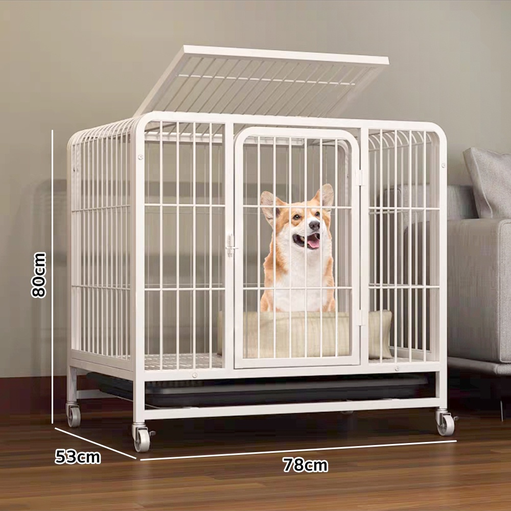 【24H Ship】Collapsible Dog Cage Square Tube Oversized Stainless Steel